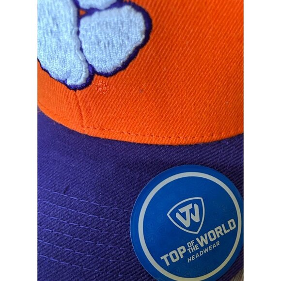 NWT Clemson Tigers Top of the World Mesh Structured Adj. Strap Hat Cap MSRP $30 - Picture 2 of 3